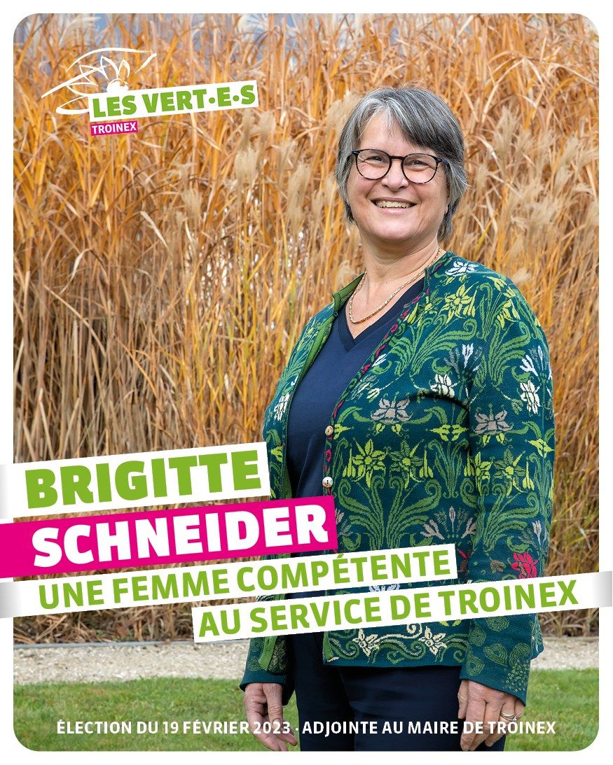 Affiche Brigitte Schneider-Bidaux - élections municipales 2023 Troinex